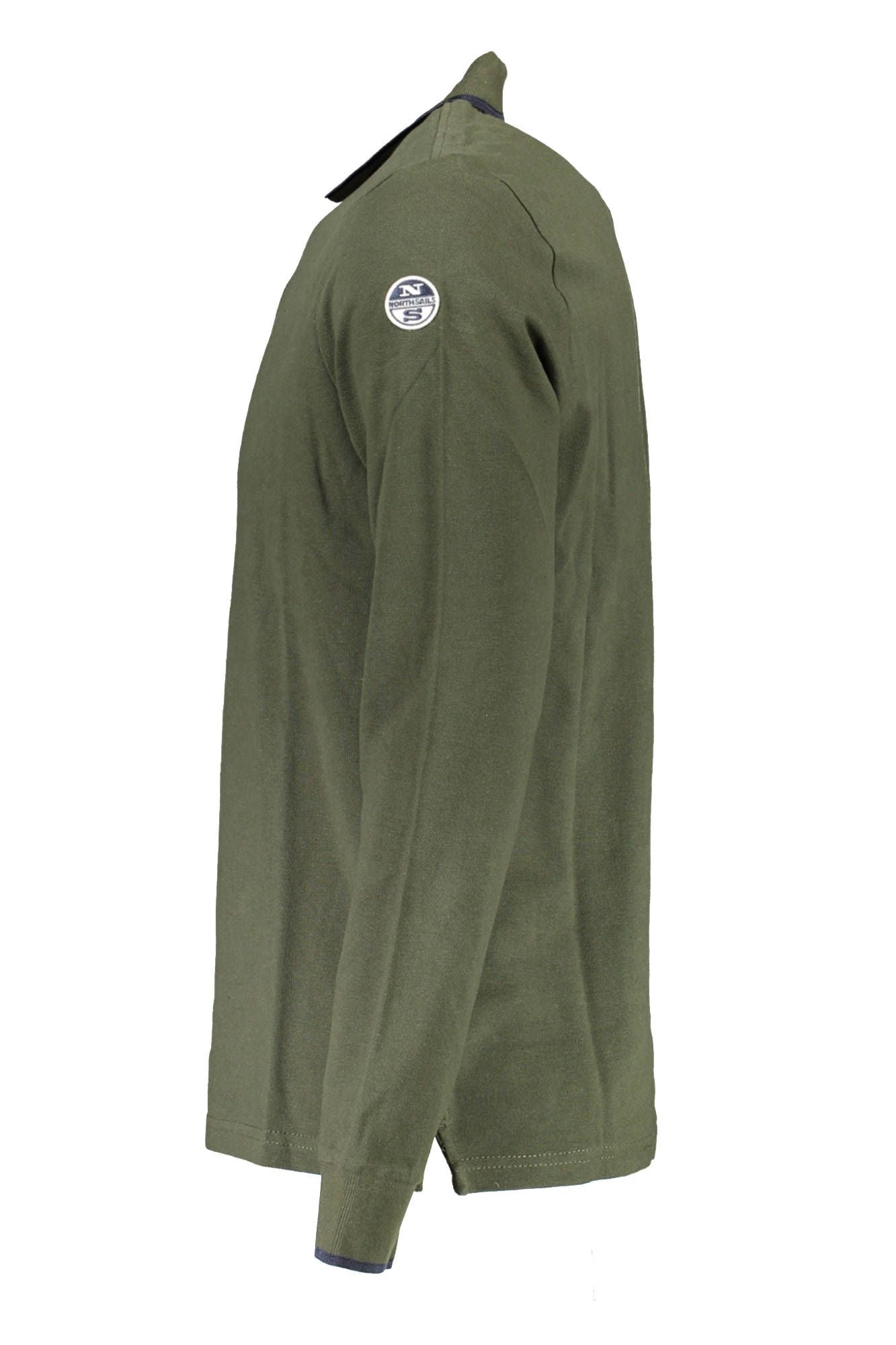 Chic Green Long-Sleeved Polo with Contrasting Accents