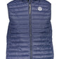 Sleek Sleeveless Blue Jacket with Zip Detail
