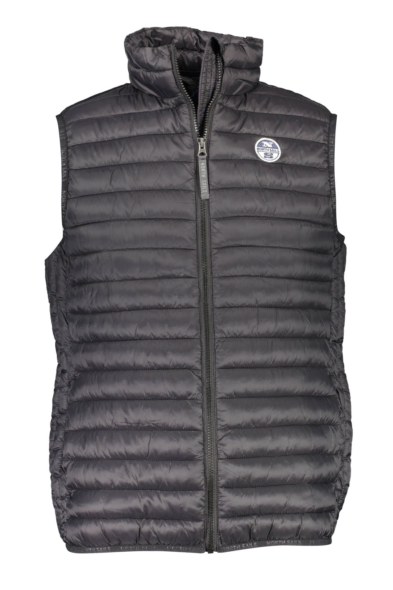 Sleek Black Sleeveless Polyamide Jacket