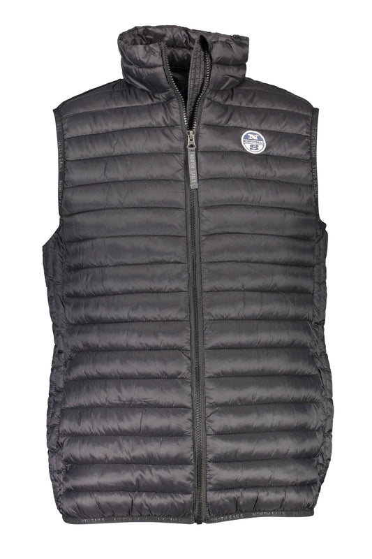 Sleek Black Sleeveless Polyamide Jacket