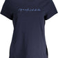Chic Blue Organic Cotton Tee with Signature Embroidery