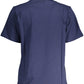 Blue Organic Cotton Tee with Iconic Print