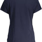 Chic Blue Organic Cotton Tee with Signature Embroidery