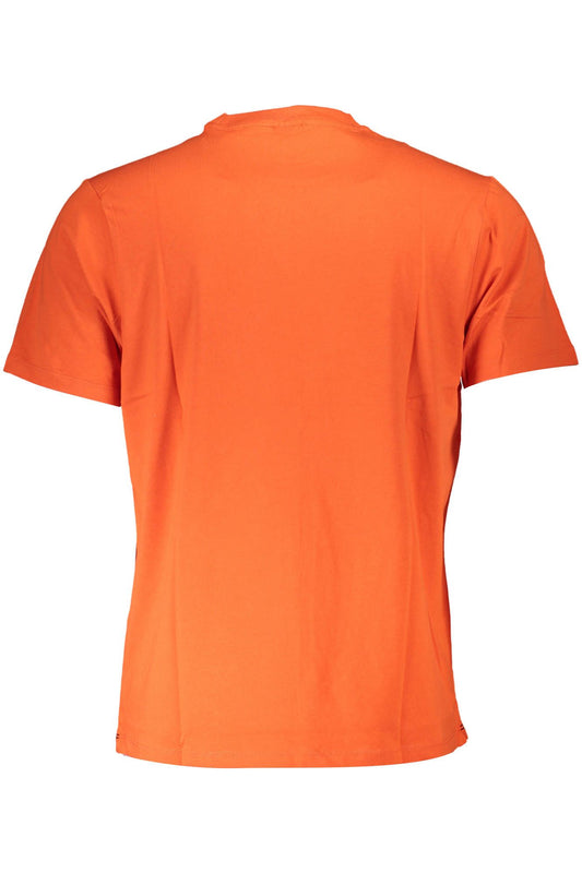 Vibrant Orange Organic Tee with Iconic Emblem