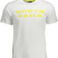 Classic White Round Neck Tee with Logo Print
