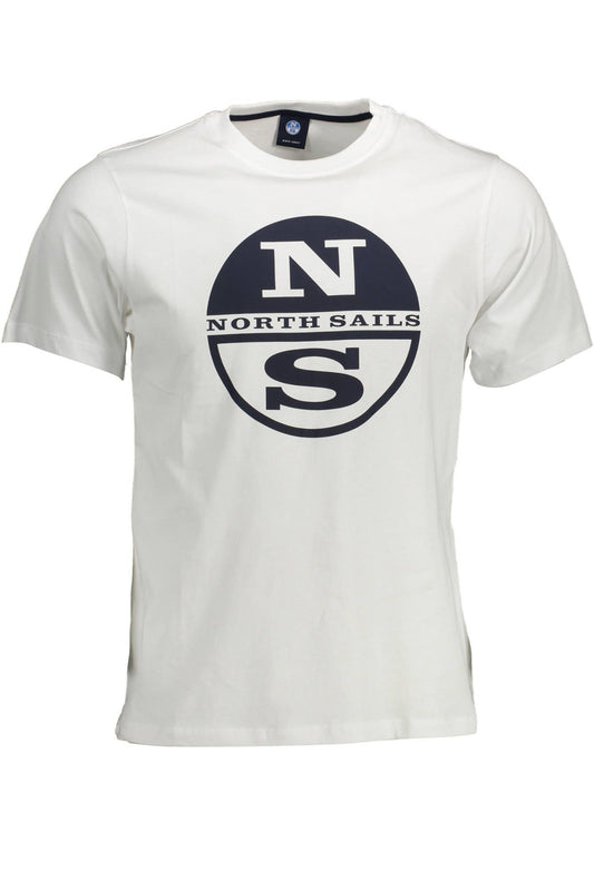 Elegant White Printed Round Neck Tee