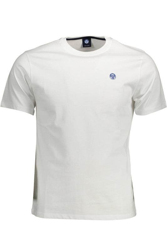 Elegant White Round Neck Cotton Tee