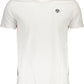 Sleek White Round Neck Tee with Logo Detail