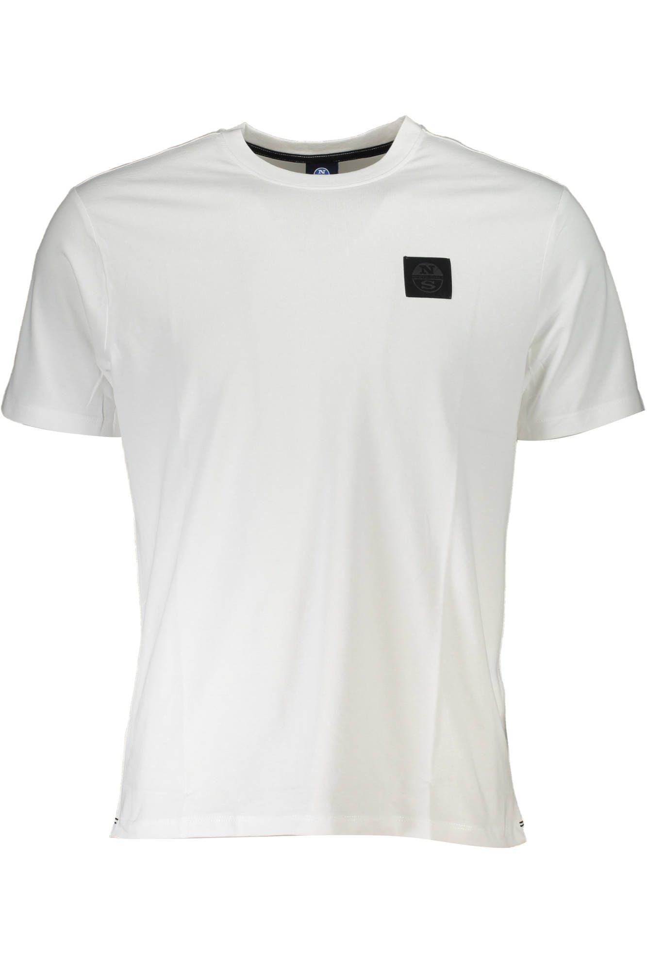 Sleek White Organic Tee with Emblem Detail