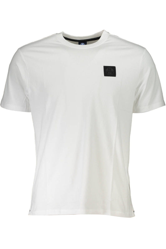Sleek White Organic Tee with Emblem Detail