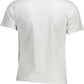 Classic White Round Neck Tee with Logo Print