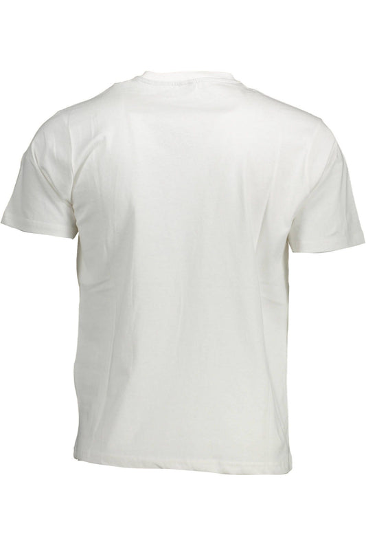 Sleek White Cotton Crew Neck Tee
