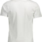 Elegant White Round Neck Cotton Tee