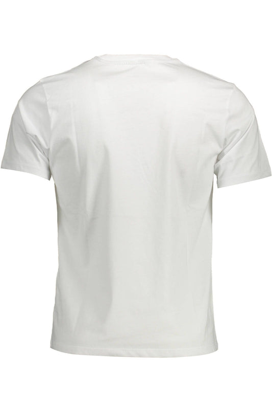 Elegant White Round Neck Cotton Tee