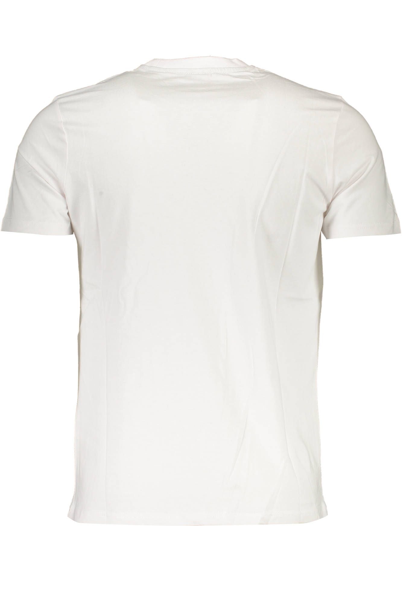 Sleek White Round Neck Tee with Logo Detail