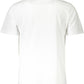 Elegant White Round Neck Tee with Print