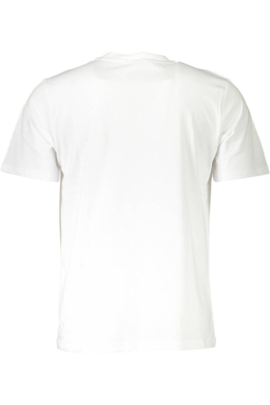 Elegant White Round Neck Tee with Print