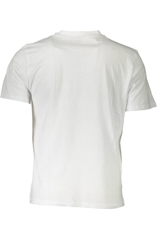 Crisp White Cotton Tee with Signature Print