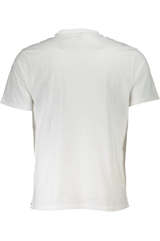 Sleek White Organic Tee with Emblem Detail