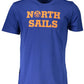 Chic Blue Cotton Tee with Signature Print