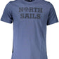 Blue Cotton Crew Neck Tee with Print