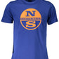 Chic Blue Round Neck Printed Tee