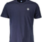 Chic Blue Cotton Tee with Sleek Logo Detail