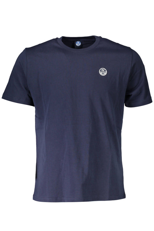 Chic Blue Cotton Tee with Sleek Logo Detail