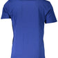 Chic Blue Cotton Tee with Signature Print