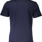 Chic Blue Cotton Tee with Classic Print