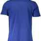 Chic Blue Round Neck Printed Tee