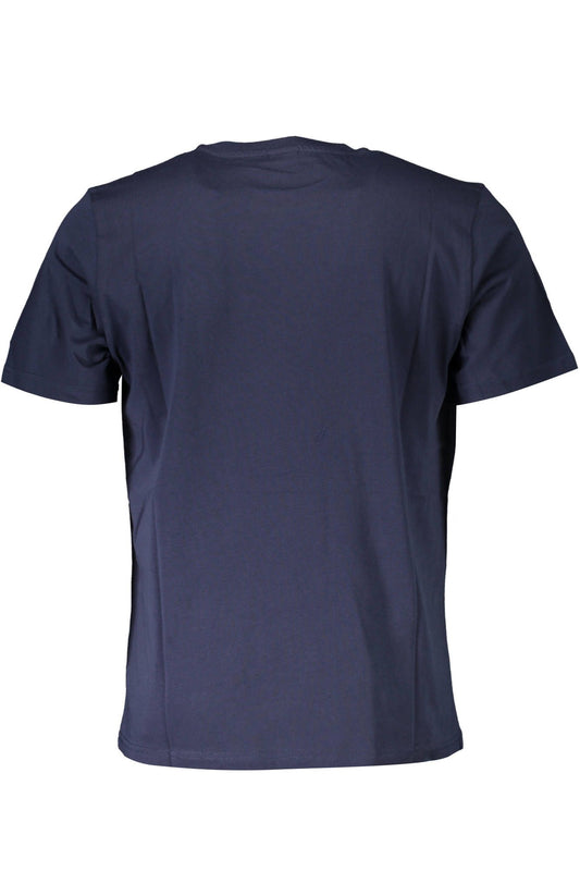 Chic Blue Cotton Tee with Sleek Logo Detail