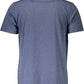 Classic Blue Cotton Tee with Logo Detail