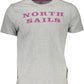 Gray Crew Neck Logo Tee with Print