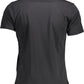 Sleek Black Cotton Tee with Iconic Print