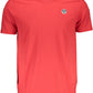 Vibrant Red Round Neck Tee with Logo Detail