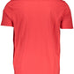 Vibrant Red Round Neck Tee with Logo Detail