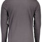 Elegant Gray Long-Sleeve Cotton Tee