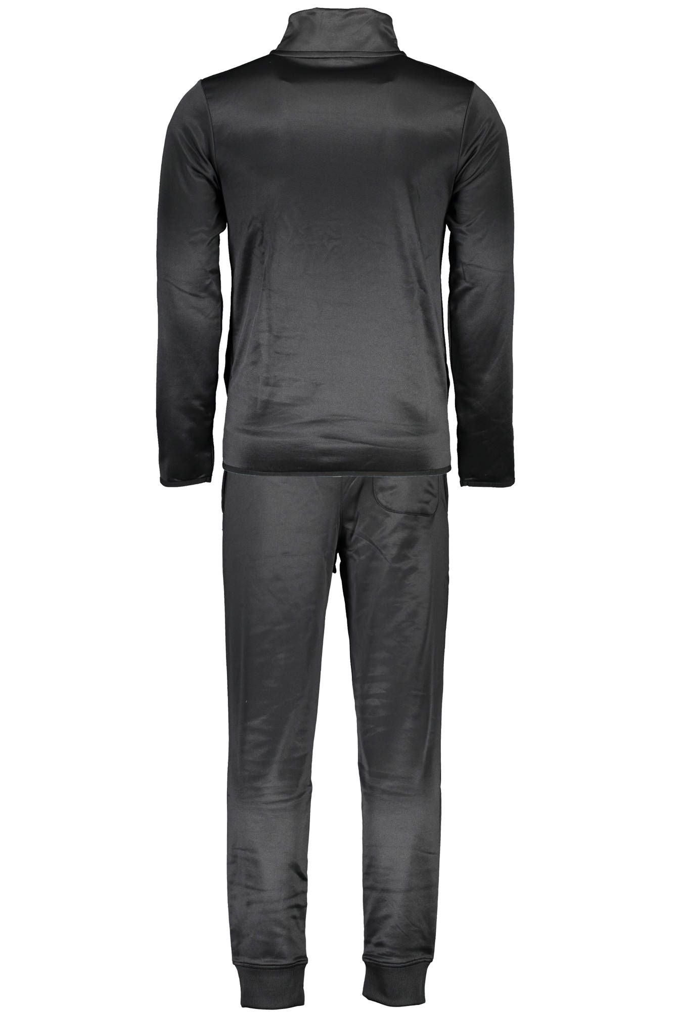 Elevated Casual Black Full Zip Tracksuit