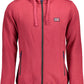 Chic Red Hooded Zip Sweatshirt with Embroidery