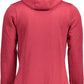 Chic Red Hooded Zip Sweatshirt with Embroidery