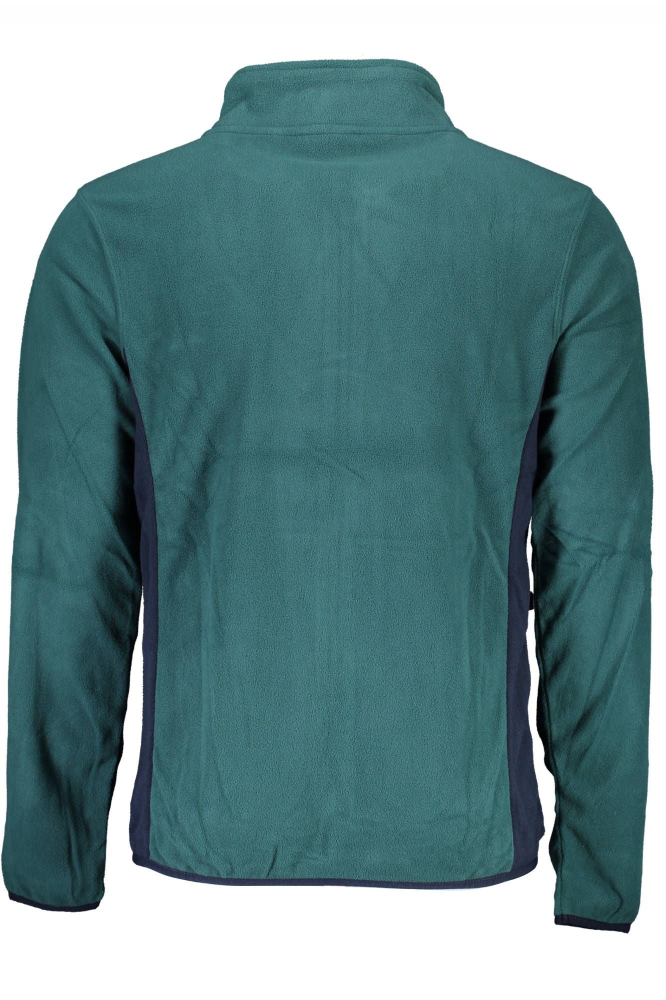 Green Contrast Detail Zip Sweater