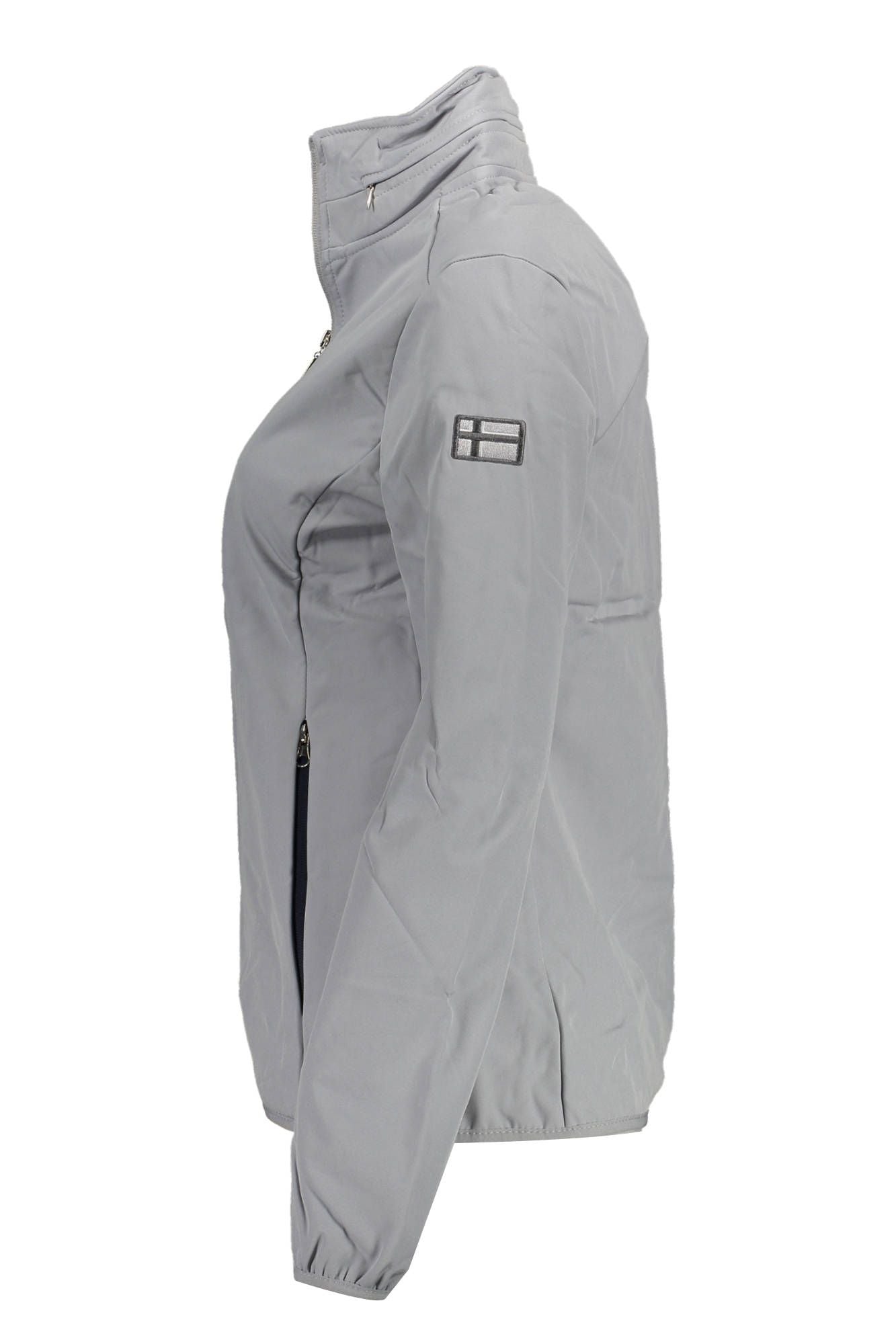 Elegant Sporty Gray Jacket with Removable Hood