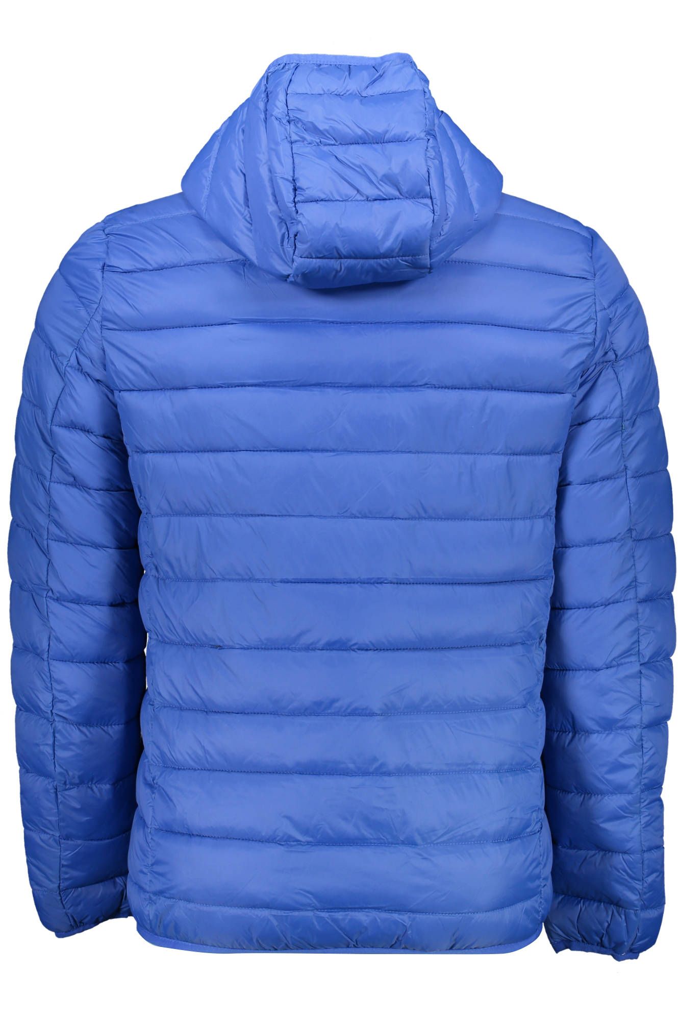 Elegant Blue Polyamide Hooded Jacket