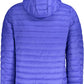 Sleek Blue Polyamide Hooded Jacket