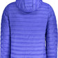 Sleek Blue Hooded Jacket for the Urbane Man