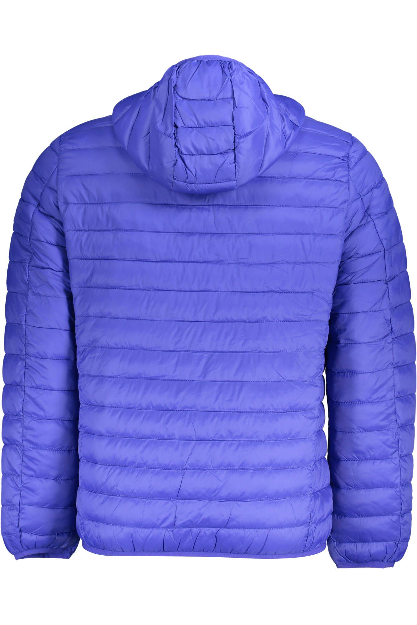 Sleek Blue Hooded Jacket for the Urbane Man