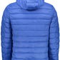 Chic Blue Hooded Jacket for Timeless Elegance
