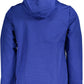 Sleek Blue Soft Shell Men's Jacket with Hood