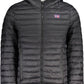 Sleek Hooded Black Jacket for the Suave Gentleman